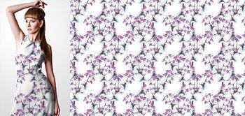 04021 Materiał ze wzorem fioletowe drobne kwiaty
